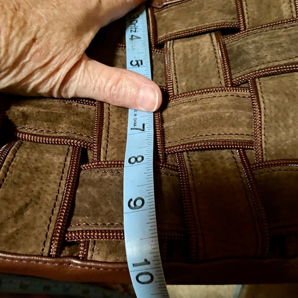 🔥KI - KE Leather Suede Zipper Accent Italian Satchel Bag🔥 NEW - Picture 12 of 14